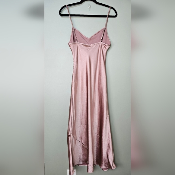 Lulus Women's Sleeveless Satin Slip Midi Dress in Mauve, Size MED, NWOT - Picture 9 of 9